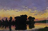 Soleil Couchant sur la Seine by Hippolyte Camille Delpy